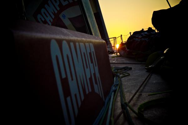 The sun setting onboard CAMPER